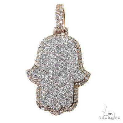 2 Tone Hamsa Diamond Pendant 68636 - Image 1