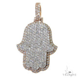 14K Gold 2 Tone Hamsa Diamond Pendant 68636