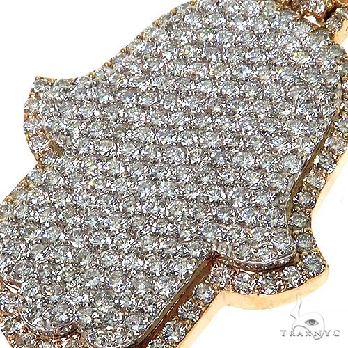 14K Gold 2 Tone Hamsa Diamond Pendant, photo 3 of 6
