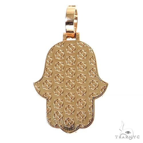 14K Gold 2 Tone Hamsa Diamond Pendant, photo 4 of 6