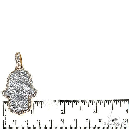 14K Gold 2 Tone Hamsa Diamond Pendant, photo 5 of 6
