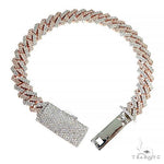 2 Tone Prong Set Diamond Cuban Bracelet 66926 - Image 3