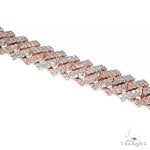2 Tone Prong Set Diamond Cuban Bracelet 66926 - Image 4
