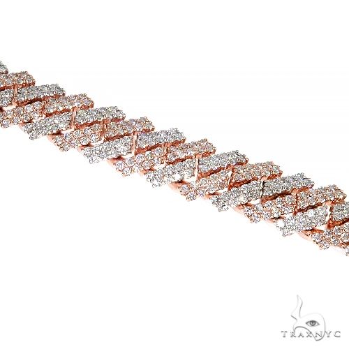 2 Tone Prong Set Diamond Cuban Bracelet 66926 - Image 4