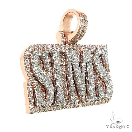 2 Tone SIMS Diamond Pendant 68634 - Image 2