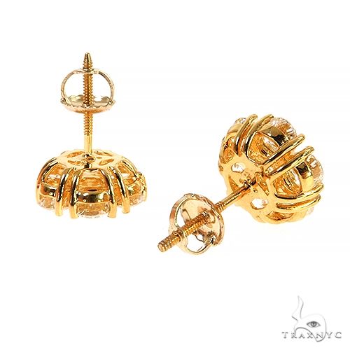 14K Gold 20 PT Diamond Flower Earrings (Lab), photo 3 of 4