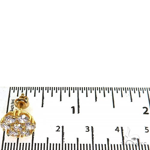 14K Gold 20 PT Diamond Flower Earrings (Lab), photo 4 of 4