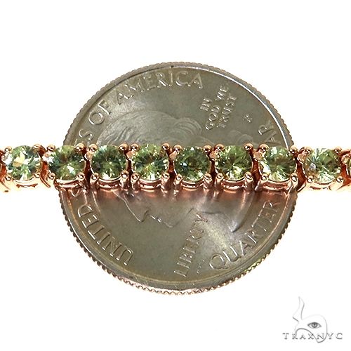 20 Pointer Green Sapphire Tennis Chain 67608 - Image 4