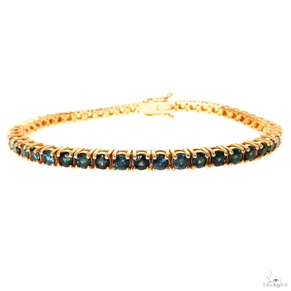 20 Pointer Green Sapphire Tennis Bracelet 70008 | TraxNYC
