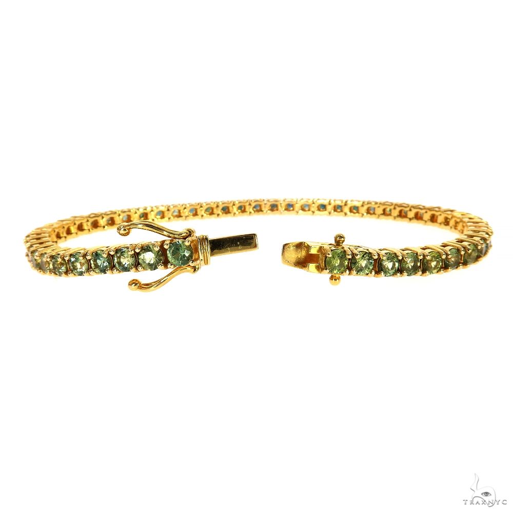 20 Pointer Green Sapphire Tennis Bracelet 70008 | TraxNYC