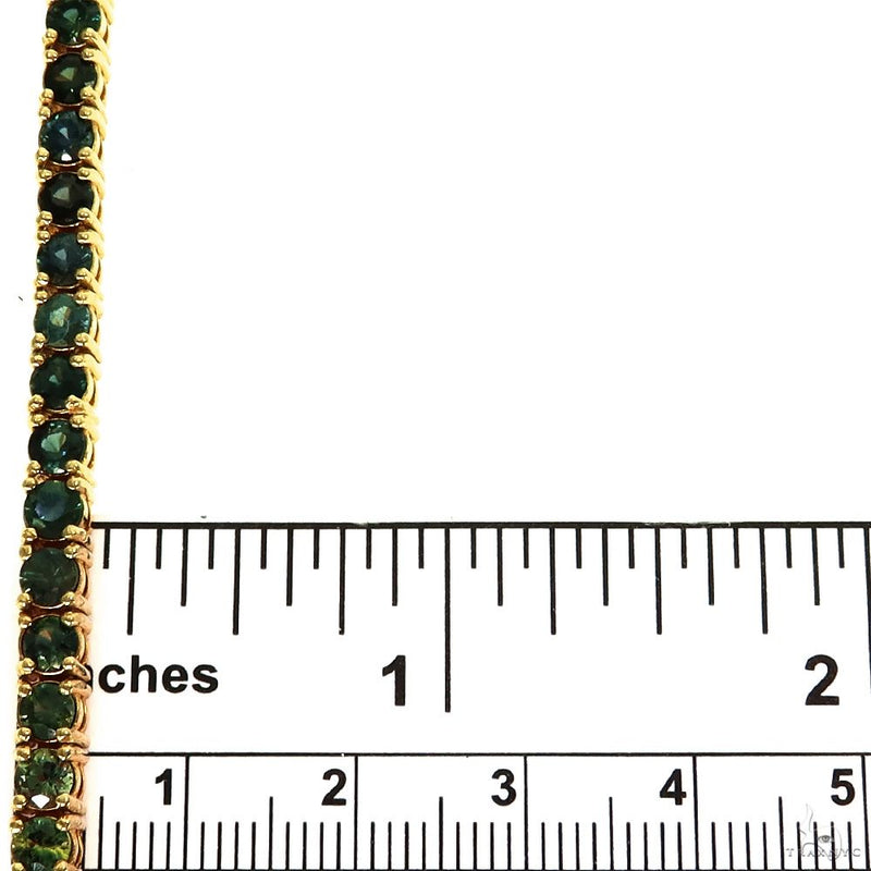 14K Gold 20 Pointer Green Sapphire Tennis Bracelet, photo 6 of 7