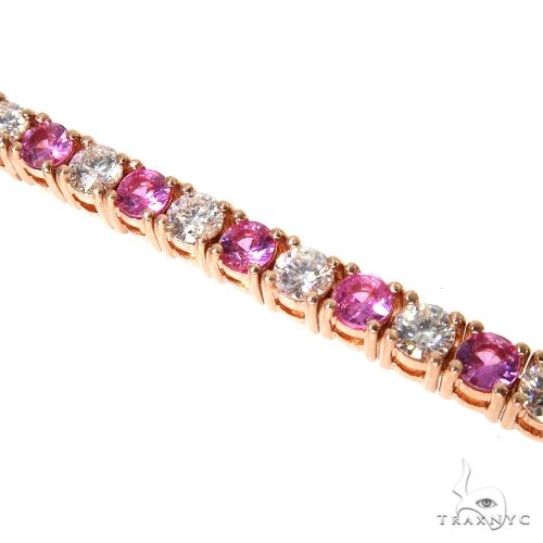 20 Pointer Pink Sapphire Diamond Tennis Bracelet 67814 - Image 3