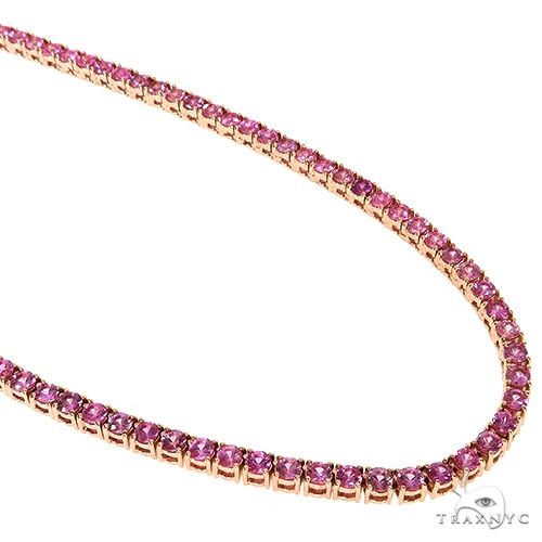 20 Pointer Pink Sapphire Tennis Chain 67609 - Image 2
