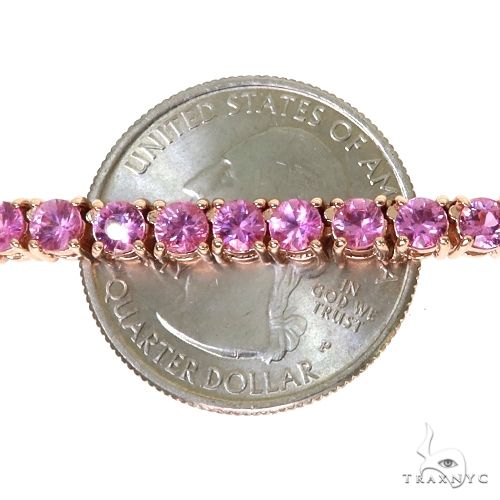 20 Pointer Pink Sapphire Tennis Chain 67609 | TraxNYC