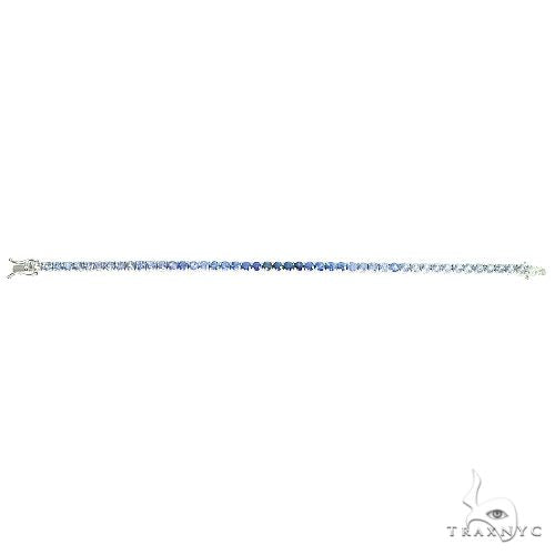 14K Gold 20 Pointer Water Sapphire Tennis Bracelet, photo 4 of 7