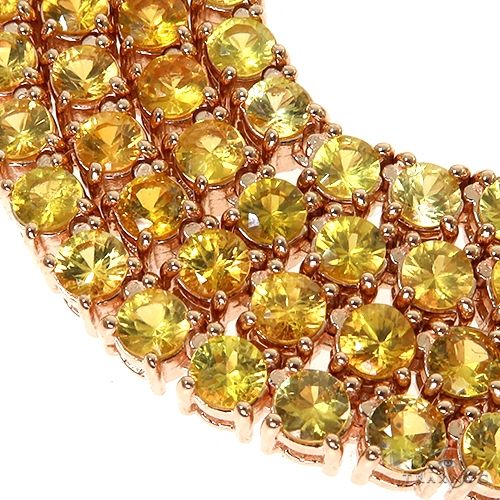 20 Pointer Yellow Sapphire Tennis Chain 67663 - Image 3
