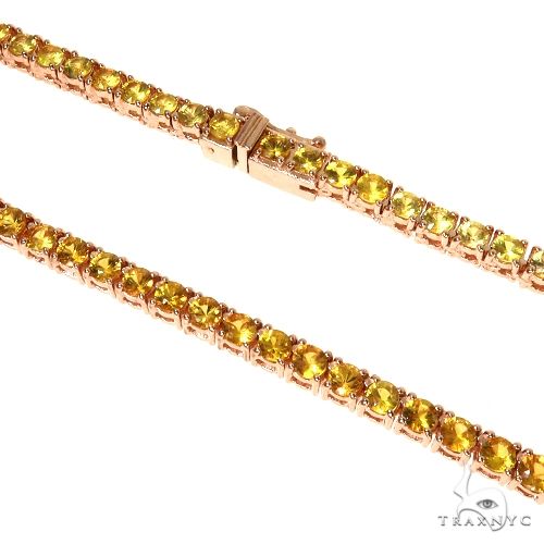20 Pointer Yellow Sapphire Tennis Chain 67663 - Image 4