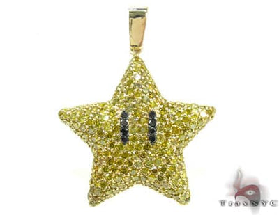Super Mario Bros Star Yellow Color Diamond Pendant 20121 - Image 1