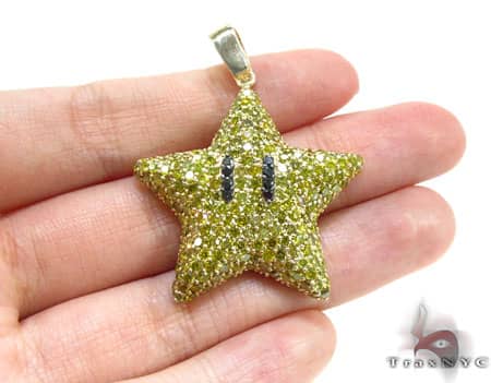 Super Mario Bros Star Yellow Color Diamond Pendant 20121 - Image 6
