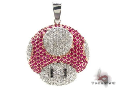 Custom Jewelry - Super Mushroom Diamond Pendant 20122 - Image 1