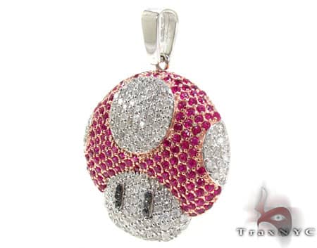 Custom Jewelry - Super Mushroom Diamond Pendant 20122 - Image 3