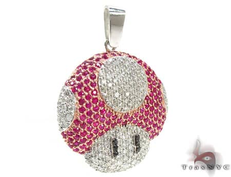 Custom Jewelry - Super Mushroom Diamond Pendant 20122 - Image 2
