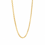 21K gold 1.8mm anchor cable chain necklace with polished finish, available in multiple lengths.