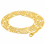 21K gold Figaro chain with 3.5mm link width and lobster clasp closure.