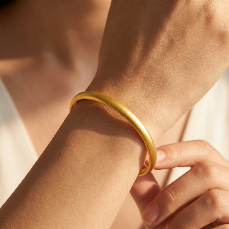 21K Gold Matte Bangle 71465