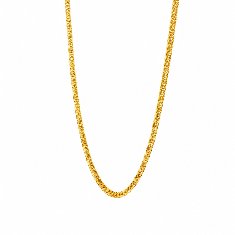 21K Gold Square Wheat Chain 2mm 71478