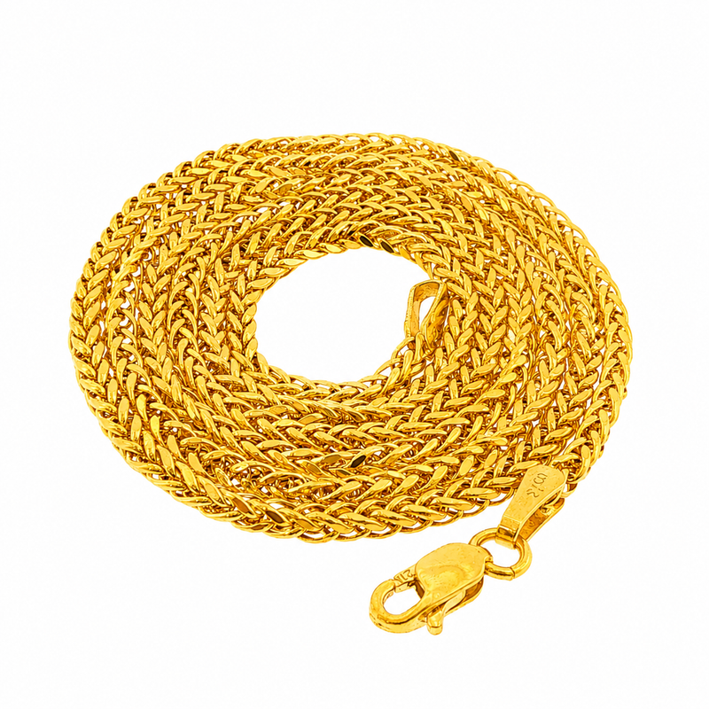 21K Gold Square Wheat Chain 2mm 71478