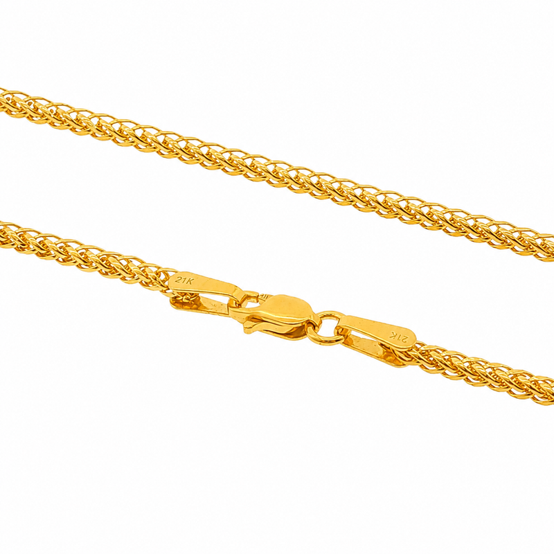 21K Gold Square Wheat Chain 2mm 71478