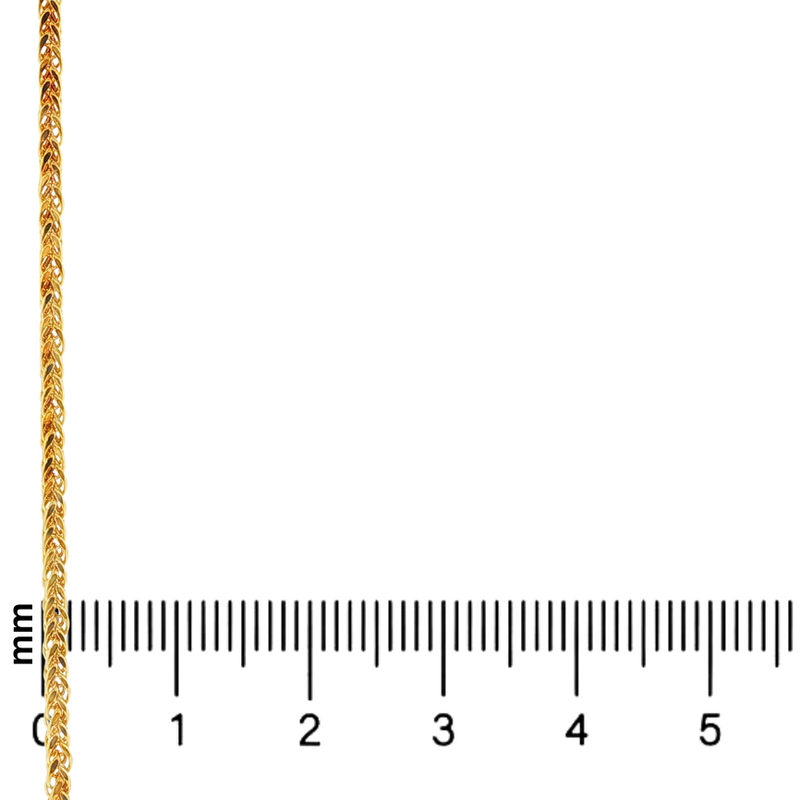 21K Gold Square Wheat Chain 2mm 71478