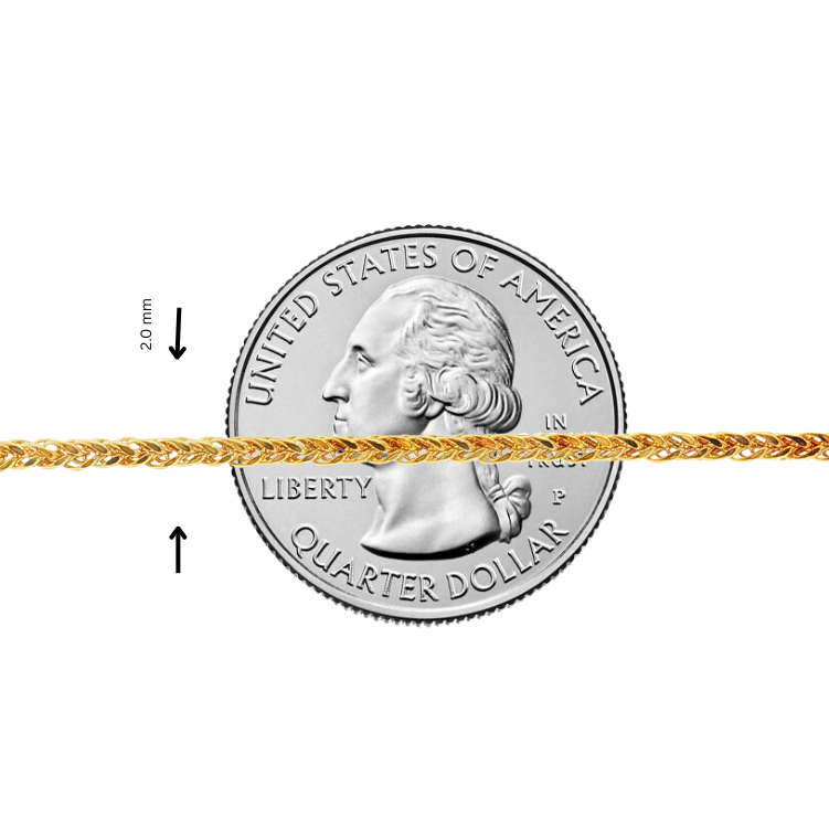 21K Gold Square Wheat Chain 2mm 71478