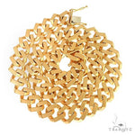 22k Yellow Gold Matte Finish Solid Square Curb Chain 22 Inches 15.3mm 66639 - Image 3