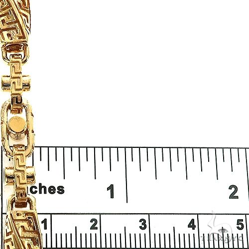 22K Yellow Gold Solid Greek Key Links Chain 28 Inches 7.5mm   67154 - Image 6
