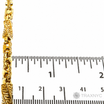 26-inch 5.5mm 22K yellow gold Greek key link chain with assorted patterned links.