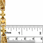 28-inch 7.5mm 22K yellow gold chain with solid Greek key link design.