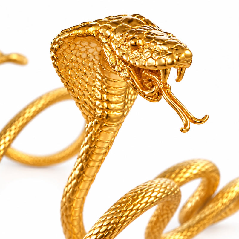 24K Gold 4 Finger Cobra Ring, view 3
