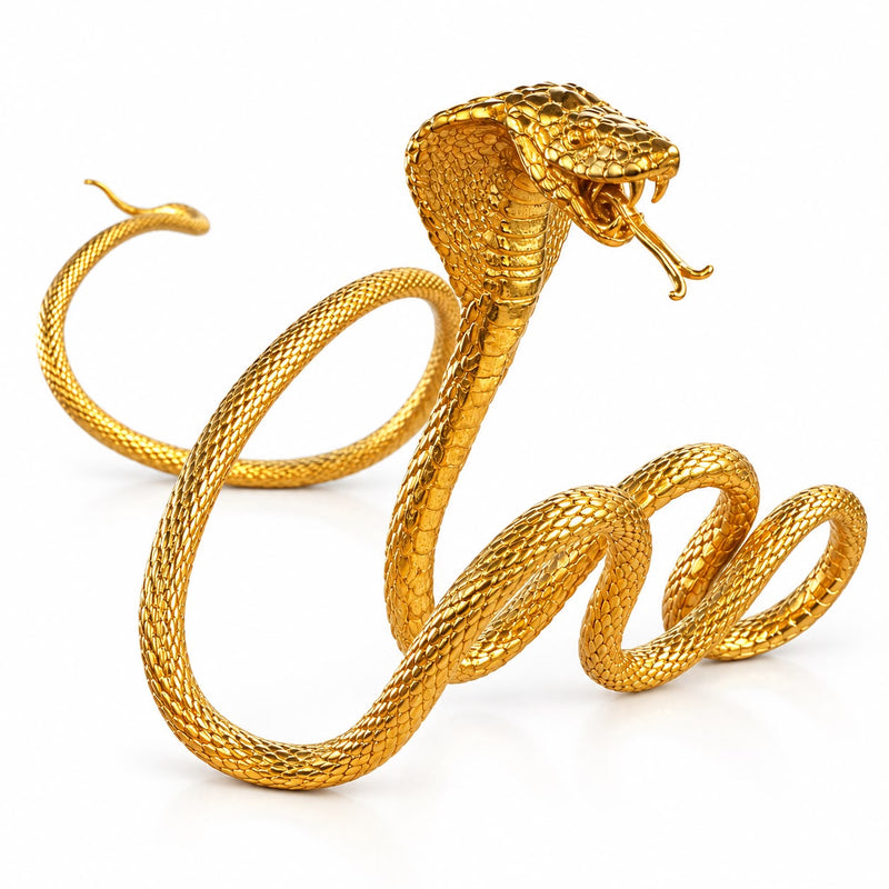 24K Gold 4 Finger Cobra Ring, view 4