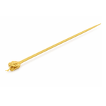 24K gold snake hairpin with intricate scaled head and forked tongue detailing.