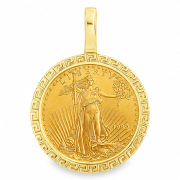 24K Gold Lady Liberty Coin Pendant 71915, view 1