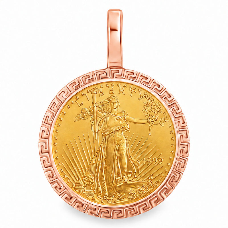 24K Gold Lady Liberty Coin Pendant 71915, view 2