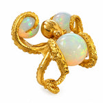 24K Gold Octopus Opal Orb Ring, view 3