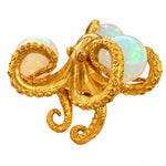 24K Gold Octopus Opal Orb Ring, view 4