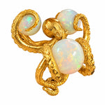 24K Gold Octopus Opal Orb Ring, view 6