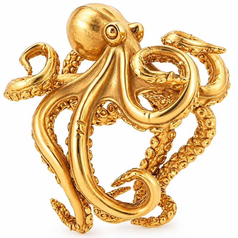 24K Gold Octopus Trax Ring, photo 1 of 7