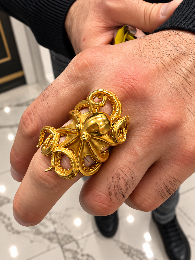 24K Gold Octopus Trax Ring, photo 6 of 7