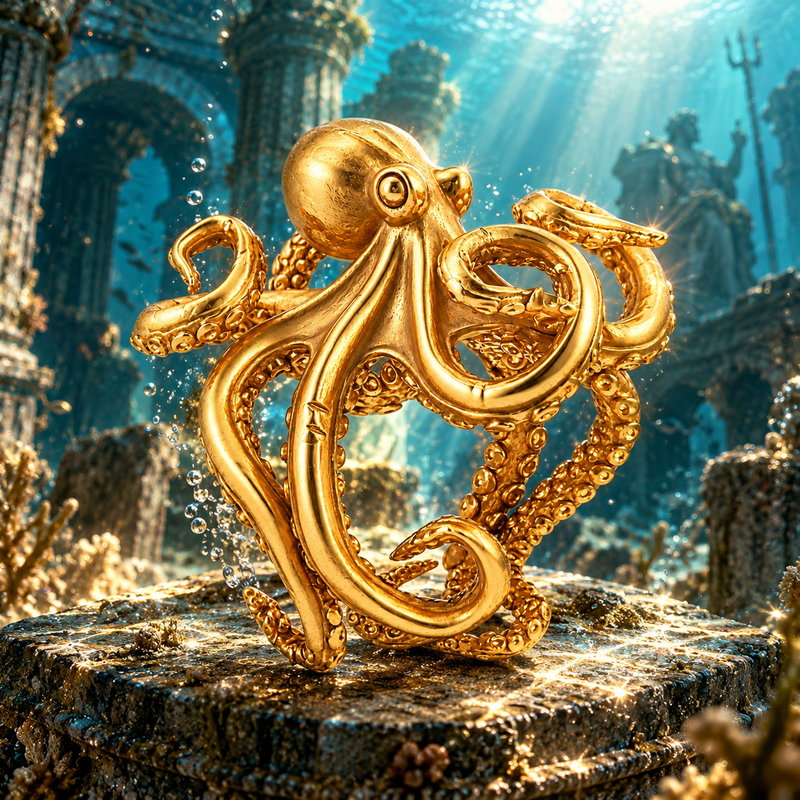 24K Gold Octopus Trax Ring, photo 7 of 7