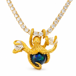 24K Octopus Opal Diamond Tennis Chain Set